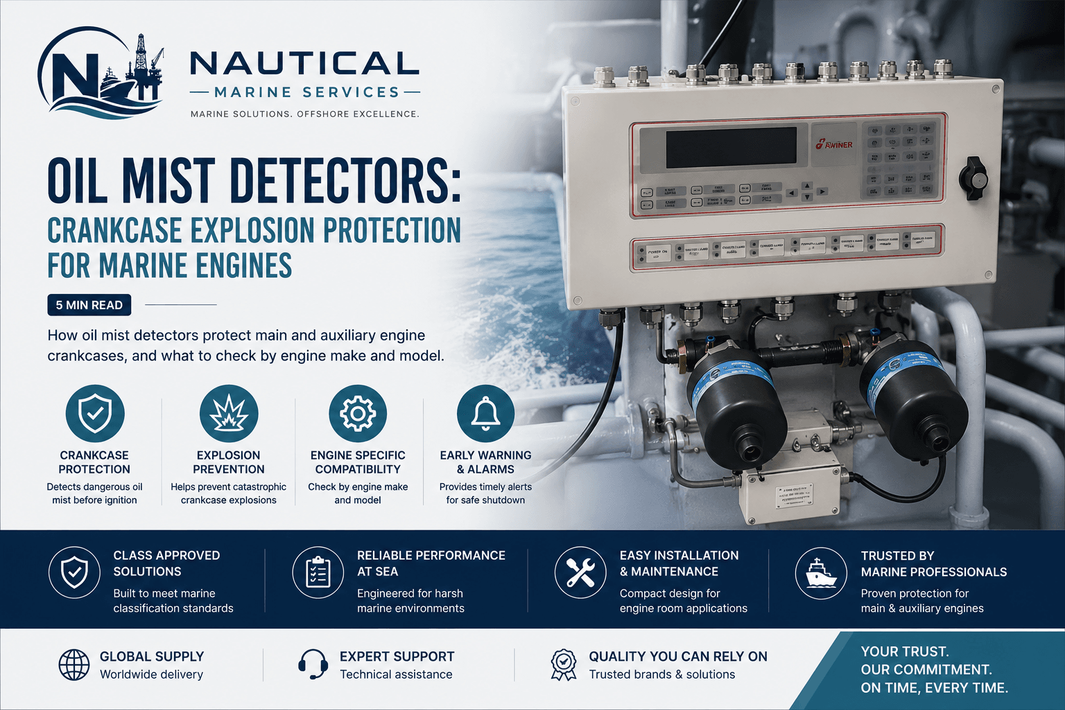 Oil mist detector marine engine crankcase