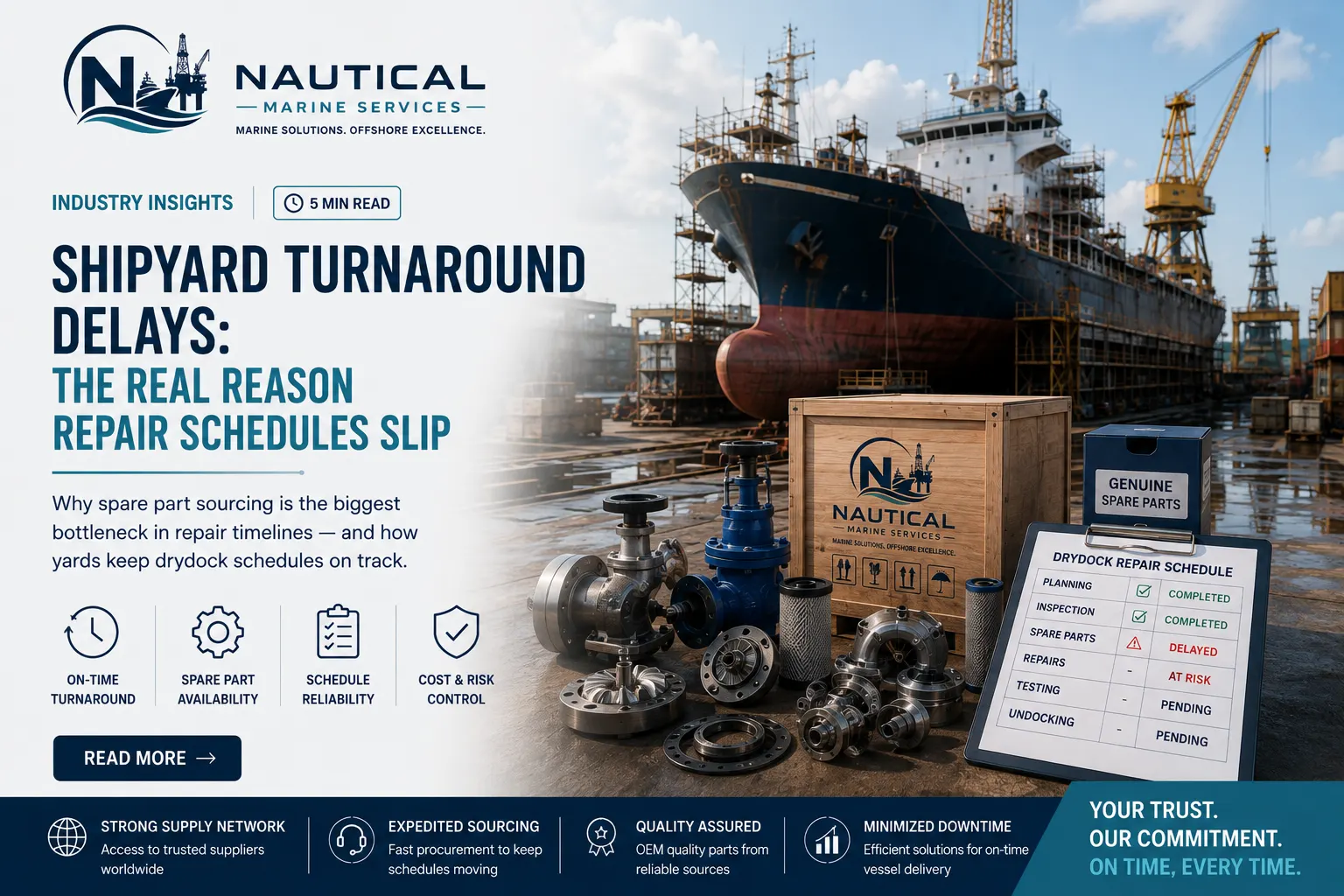 Vessel in drydock undergoing repair and retrofit